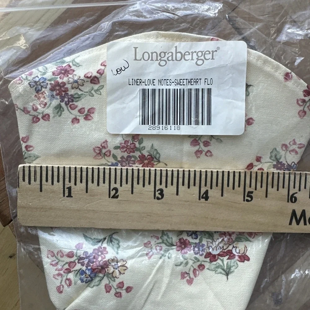 Longaberger 2001 Sweetheart Love Notes Basket Floral Bouquet Liner #28916118 NEW